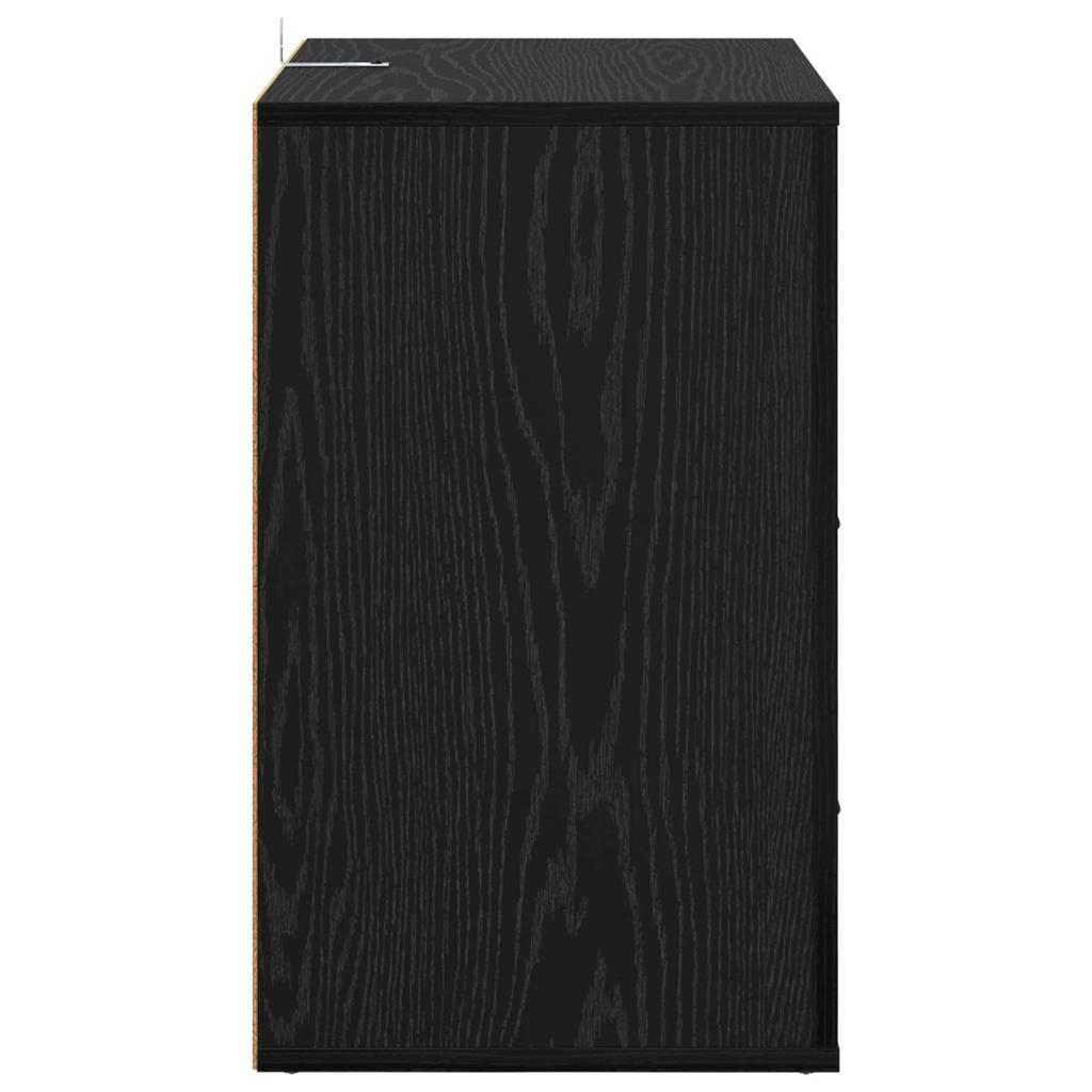 Nightstand Black Oak Effect 35 x 50 x 60 cm Engineered Wood