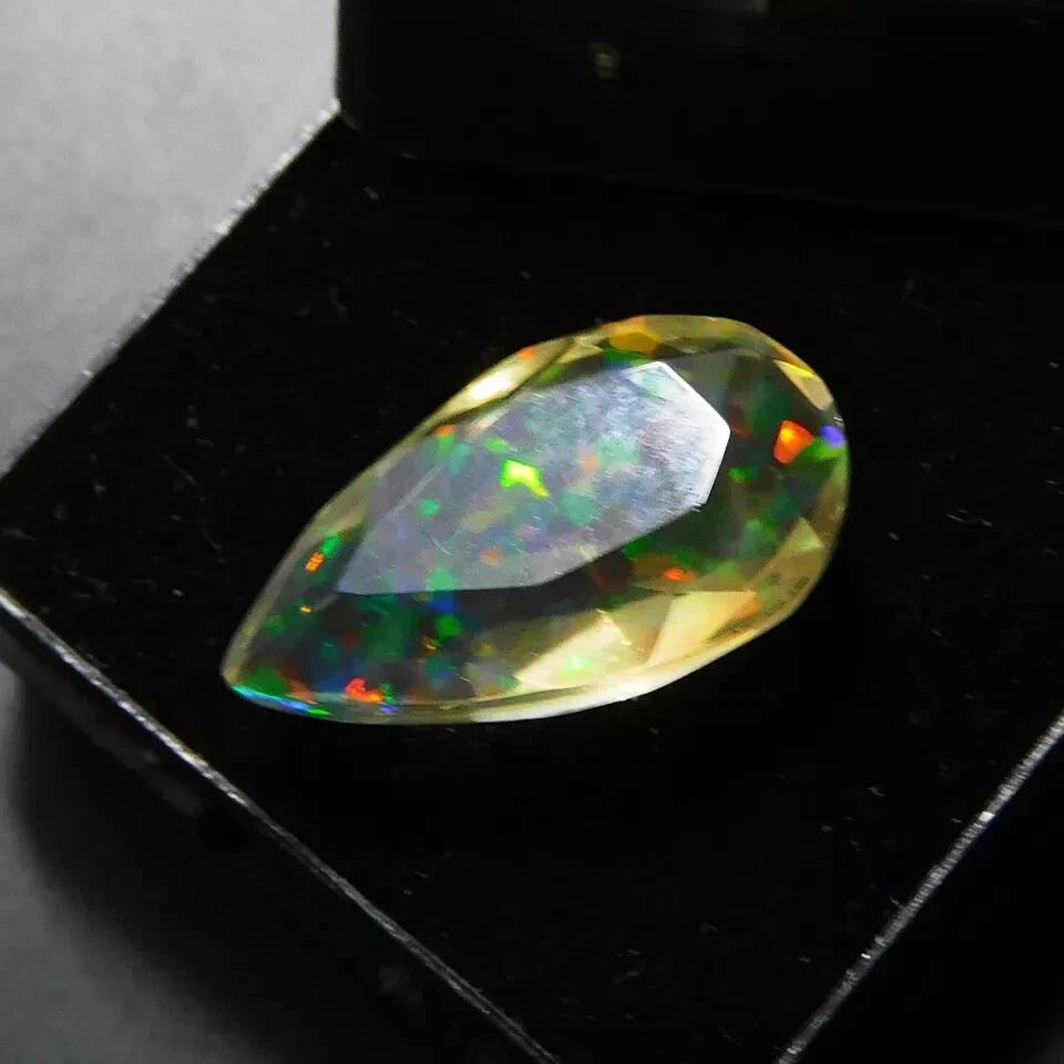 Stunning New Fire Opal A++ Natural Pear Cut 7.10 Ct Certified Loose Gemstone