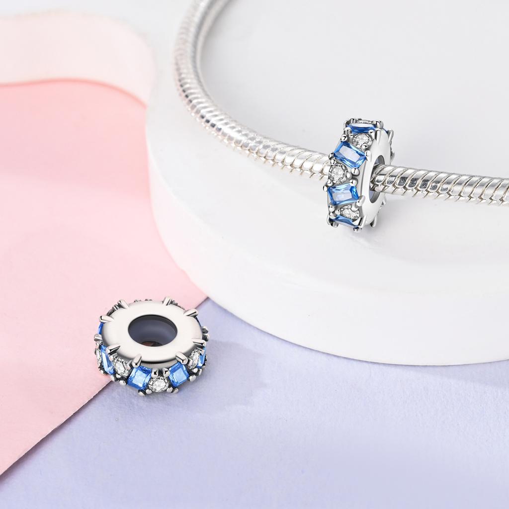 Copper Charms Blue Series Beads Fit Bracelet Pendants Diy Original Charm Fashion Making Jewelry For Women