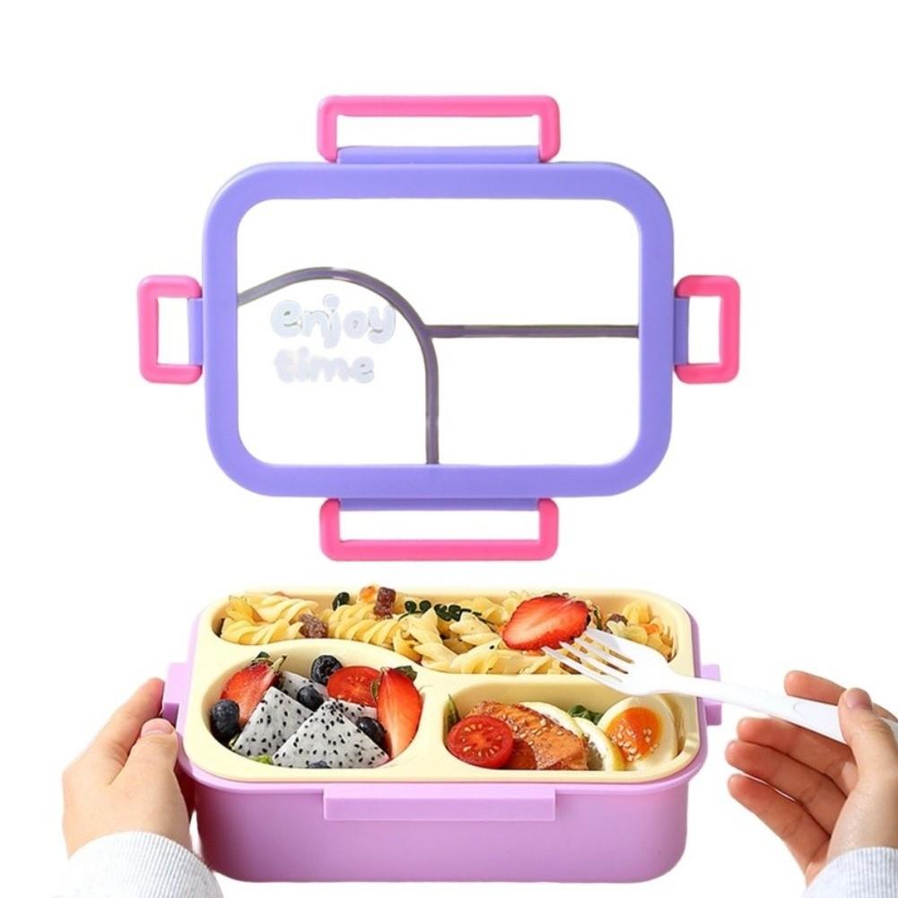 3 Compartment Lunch Box Reusable Meal Prep Container Secure Lid Design