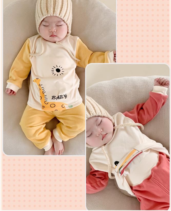 Jaydyequ Baby Belly Long Sleeve Sleepwear Kids 110cm Pajamas, Girls' Warmer, Spring/Autumn Clothes, Girls' Loungewear, Set, Gift, Red,