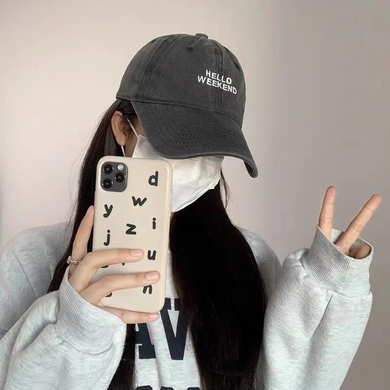 Letter Hello Embroidered Weekend Baseball Cap Peaked Caps Breathable Hat Gifts