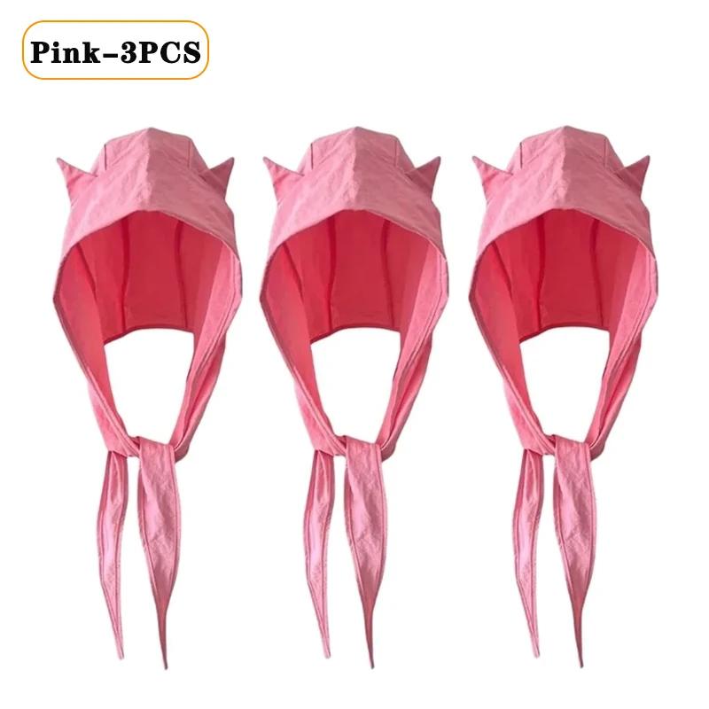 1-10PCS Summer Quick Dry UV Protection Sun Visor Hat for Women with Devil Horns Strap Cat Ear Slimming Outdoor Hiking Beach Cap