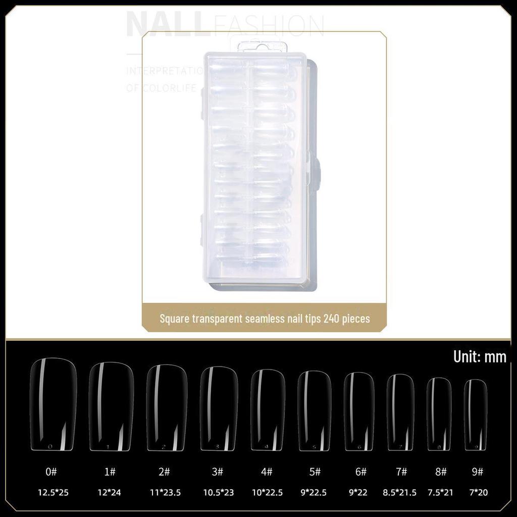 Nail Art Dual-Use Frosted Tips: Ultra-Thin, Traceless, No-Carve False Nail Stickers for Extended Nails