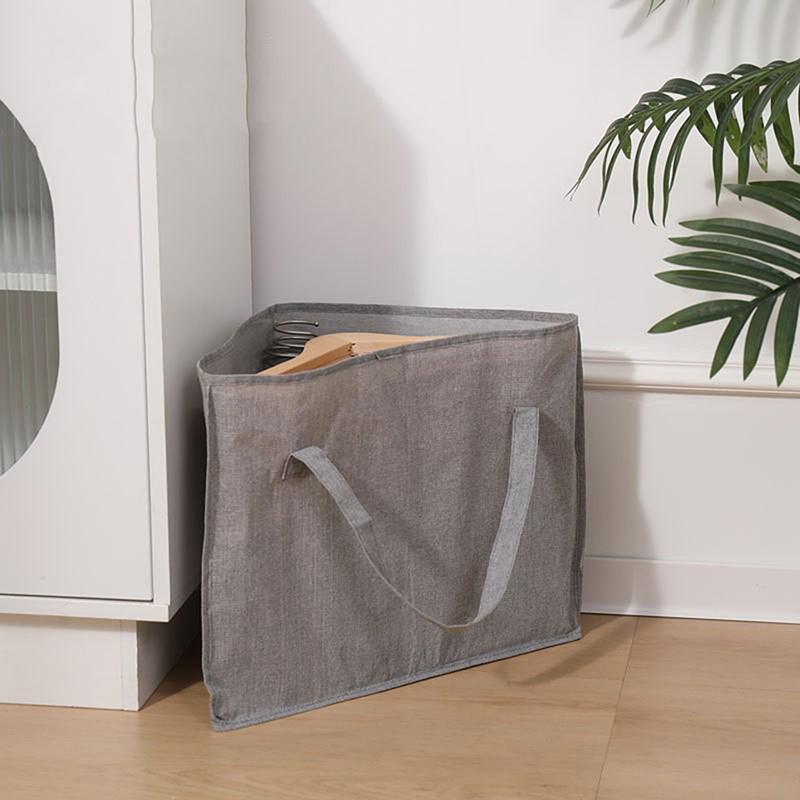Triangular Hanger Storage Bag, Fabric Clothes Storage Basket With Handle And Base, Can Save Hanger Storage Space