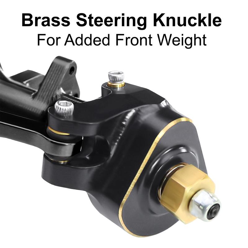 Aluminum Planet Axles Lsokinetic 3-Section CVD Brass Steering Knuckles Max.52° for 1/24 Axial SCX24 C10 JLU Gladiator Bronco