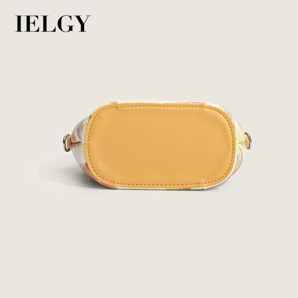 IELGY women's cherry print portable petal bucket bag, sweet wind contrast color mother and child bag, messenger bag