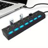 7 Ports/4 Ports LED USB 2.0 Adapter Hub Power On/Off Schalter Für PC Laptop Computer