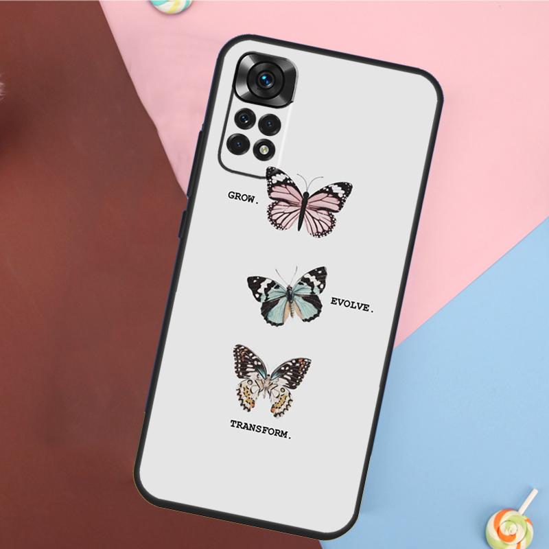 Butterfly Flower Cover For Xiaomi Redmi Note 13 Pro 14 12 11 9 10 9S 10S 11S 12S Redmi 14C 10C 12C 13C Case