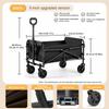 Collapsable Wagon Outdoor Large Capacity Camping Trolley 4 Wheel Carts Long Handle Picnic Handcart Multifunctional Pull Carts