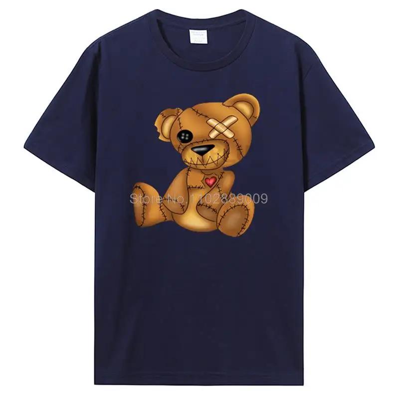 Teddy Bear Playing Badminton T-shirt Cotton Clothing Tops Graphics Kawaii Men Women Short Sleeve Print TShirt Tees Women Men