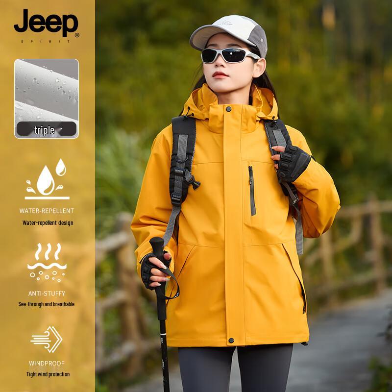 JEEP SPIRIT Unisex 3-in-1 Windproof Waterproof Outdoor Jacket