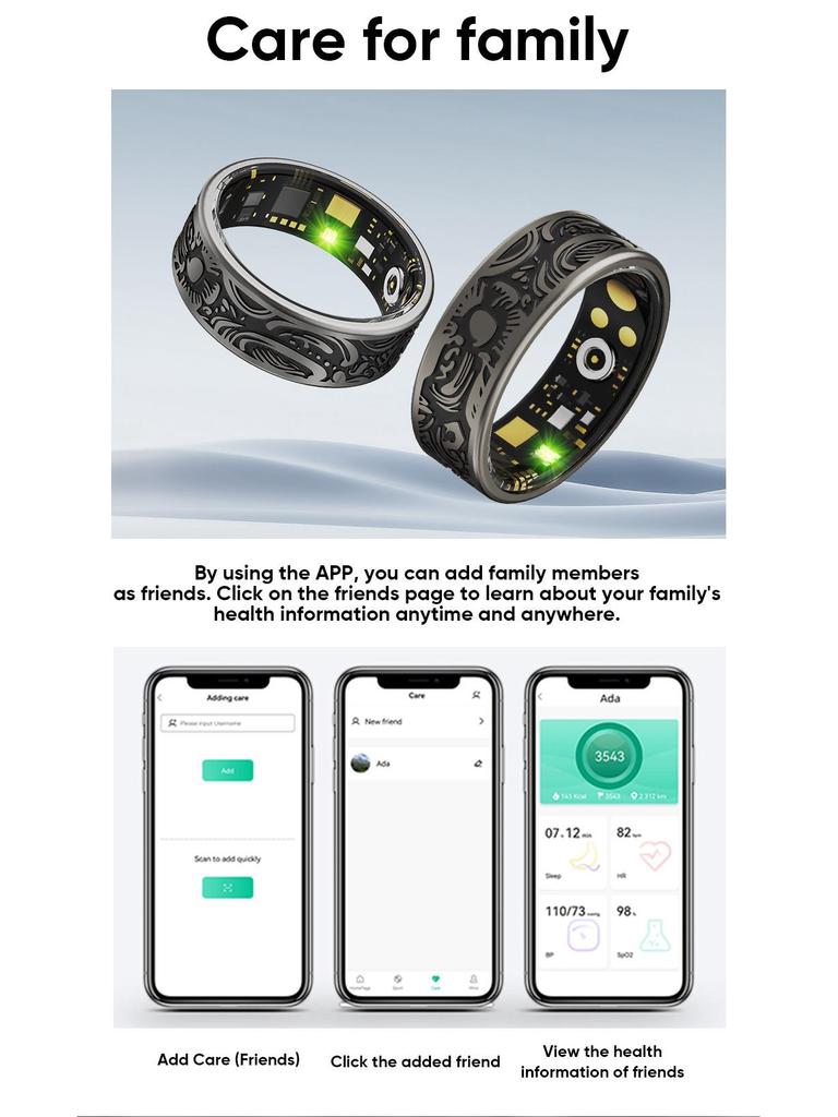 W9 Retro Smart Ring: Heart Rate, Blood Oxygen, Sleep & Calorie Tracker