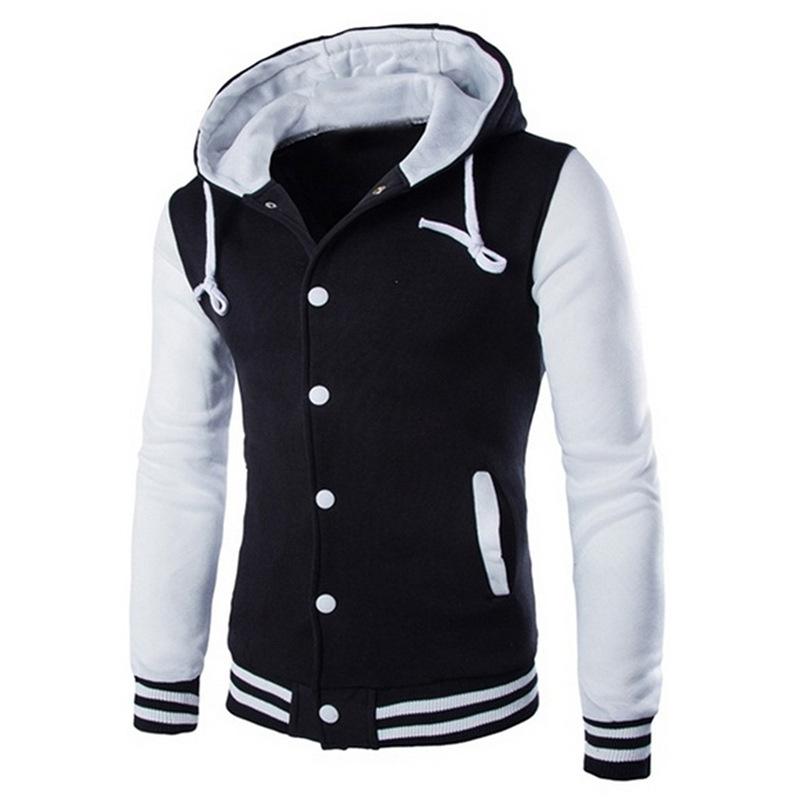 Frühling Herbst Herren Kapuzenjacken Jacke Junge Baseball Kapuzenjacken Mantel Mode Streetwear Slim College Varsity Übergröße