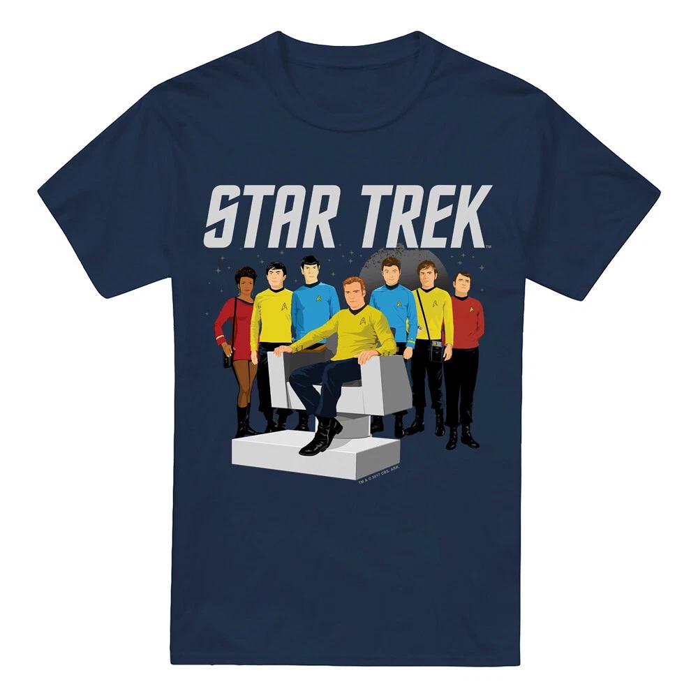 Футболка с экипажем Star Trek Vector, размеры S-2XL, темно-синяя S