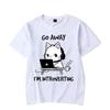 Go Away I’m Introverting Graphic T- Shirts Funny Cat Gamer Gaming Tshirts Tops Fashion Harajuku Tees Women Men Oversized T-shirt