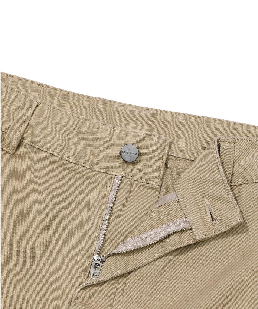 BEENTRILL Cotton Twill Double Knee Pants (Beige)