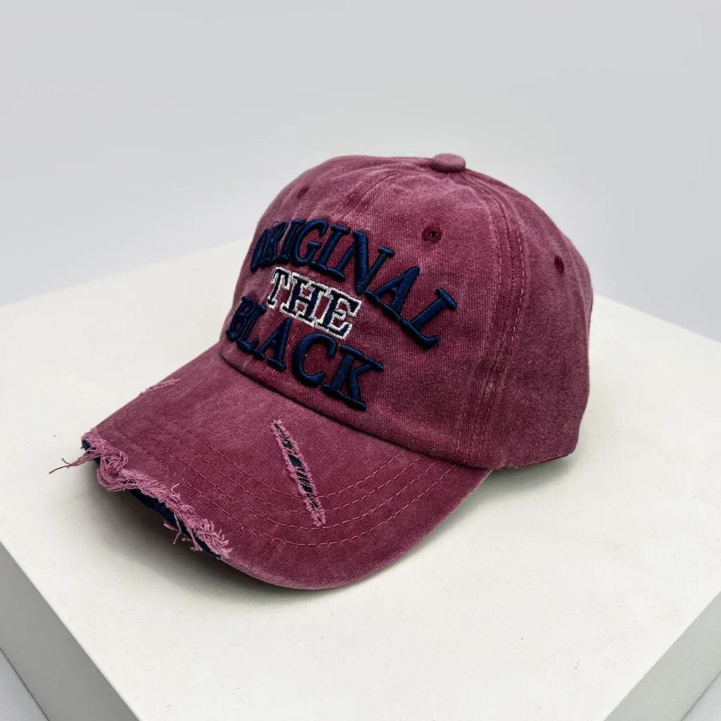 New Unisex Embroidered Letters Retro Baseball Hats Sunshade Broken Style Versatile Personal Peaked Caps Fashion Distress Street