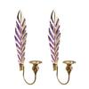 2Pack Black/Golden Candle Holder Wall Sconces With Leaf Detailing For Adding Warmth To Bedrooms And Living Space