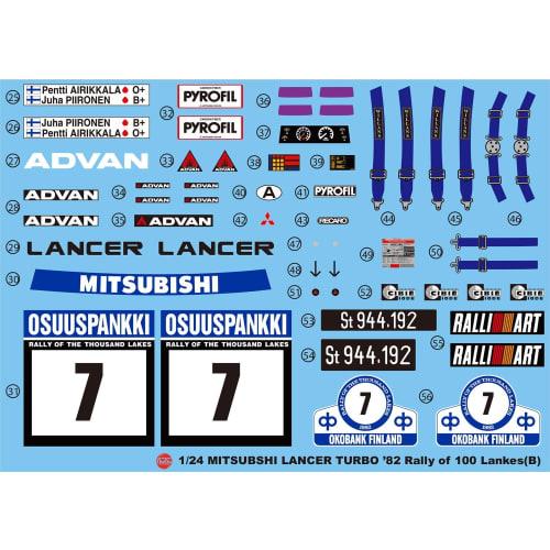 Platz/NuNu 1/24 Racing Series Mitsubishi Lancer Turbo 1982 1000 Lakes Rally Plastic Model Kit PN24018 (Car)