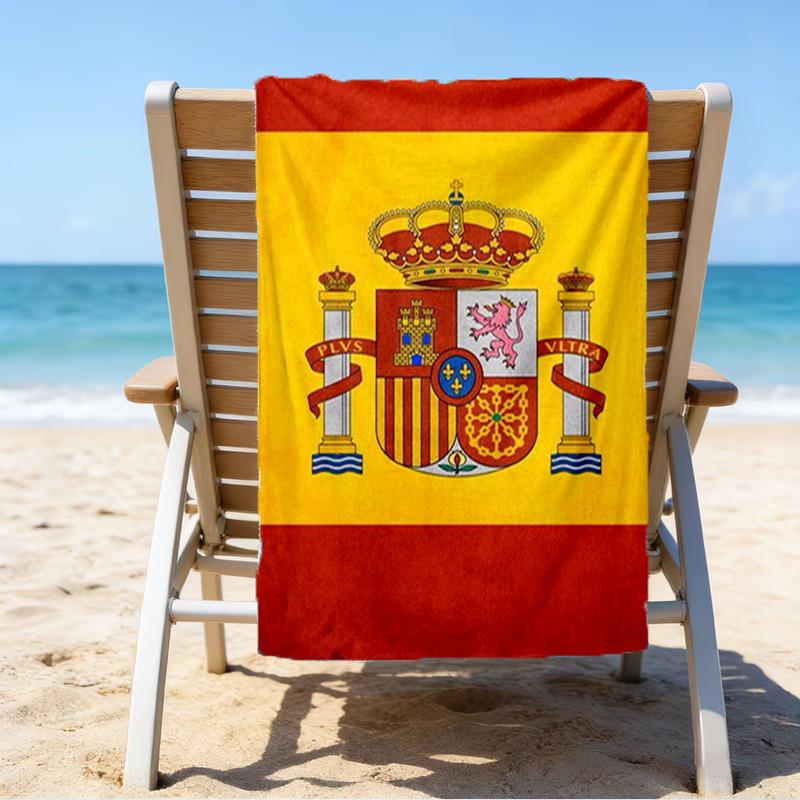 Spanish National Emblem Printed Beach Towel, Super Soft Microfiber, Perfect Gift Birthday, for Pool, Beach, Travel, for Family and Friends