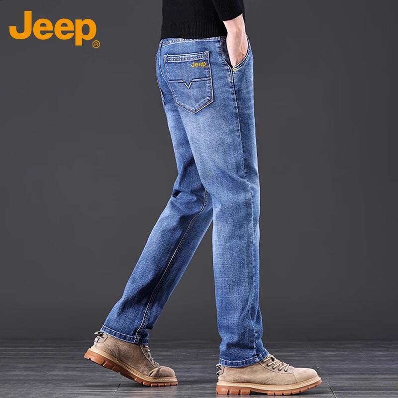 

Jeep Мужские осенне-зимние джинсы прямого кроя на резинке с флисовой подкладкой 30