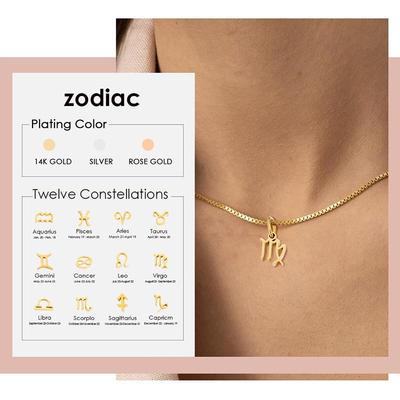 18k Gold Stainless Steel Constellation Pendant Necklace