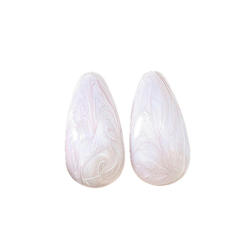 Stainless Steel Enamel Water Drop Earrings - Light Luxury Sweet Style for Women