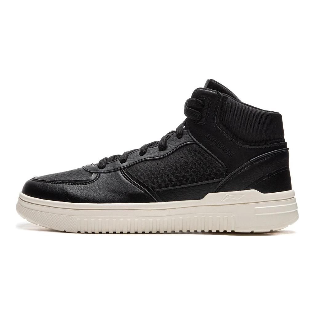 Li Ning Cyan Cloud Slip Resistant, Abrasion Resistant, Breathable High top Skateboard Shoes Men's Black AGCU549-3