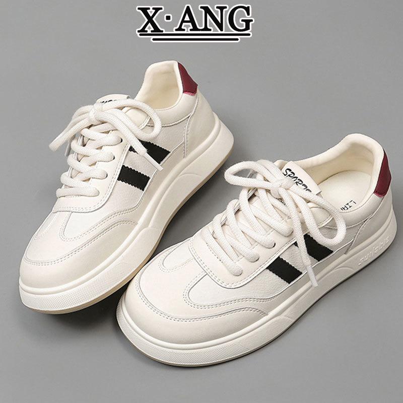 Cowhide soft sole not tired feet women's shoes versatile little white shoes children's board shoes autumn new casual sports shoes