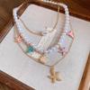 Sea Rhyme Pearl & Starfish Necklace: Vacation-Style Light Luxury Collarbone Chain