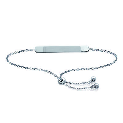 [M8803] - Silver 'Identity' Silver Bracelet (rhodium-plated) - 29x4 Mm