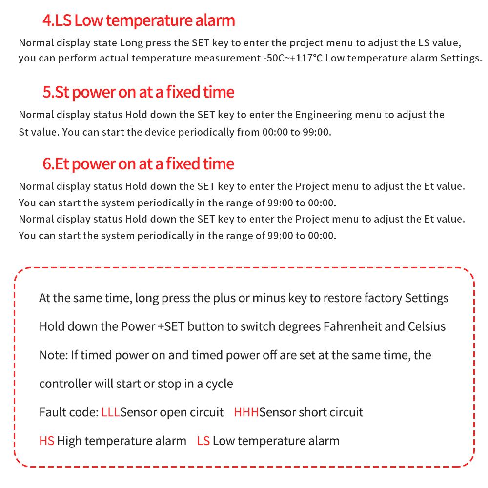 W2141 Relay Digital Temperature Controller Thermostat Regulator Heating Cooling Control Switch 220V Thermoregulator With Sensor
