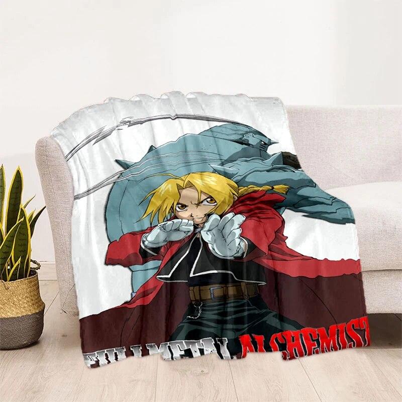 Fullmetal Alchemist Soft Plush Sofa Bed Throwing Cartoon Picnic Thin Blankets Modern Flannel  Cover Gedruckt Bettdecke Geschenk