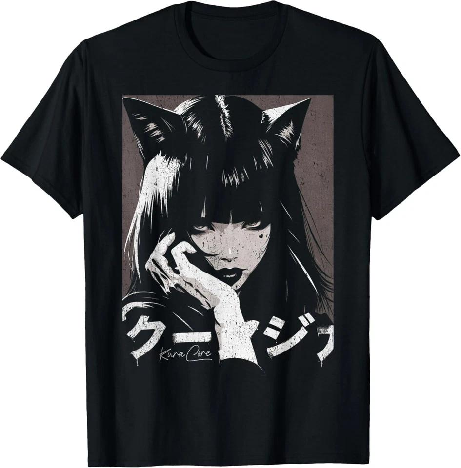 Japanese Streetwear Cyberpunk Techwear Neko Manga Anime T-Shirt M