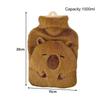 Cute Capybara Plush Water Bottle 1000ML Hand Warmer With Insert Pockets For Stomach Body Warmth Women's Winter Heating Accessory