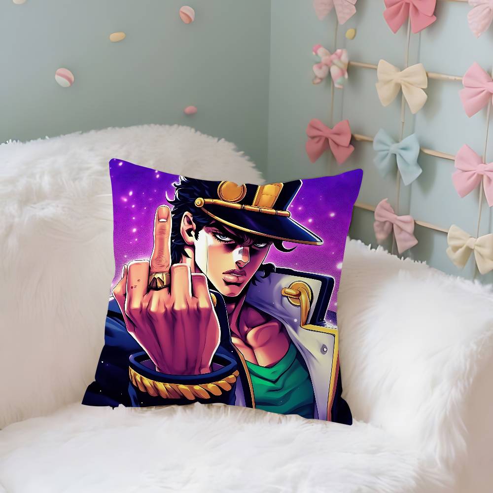 Anime J-JoJos Bizarre Adventure Pillow Case Cushion Cover Soft Cute Throw Pillow Case For Sofa Pillowcase Polyester With Zipper