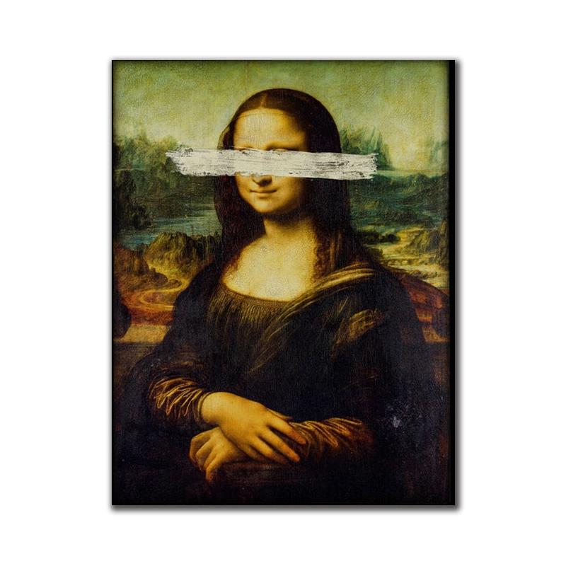 Klasik Sanat Mona Lisa Üfleme Pembe Balonlu Sakız Tuval Resimleri Poster Baskı Duvar Sanatı Resimleri için Oturma oda duvar dekoru Cuadros