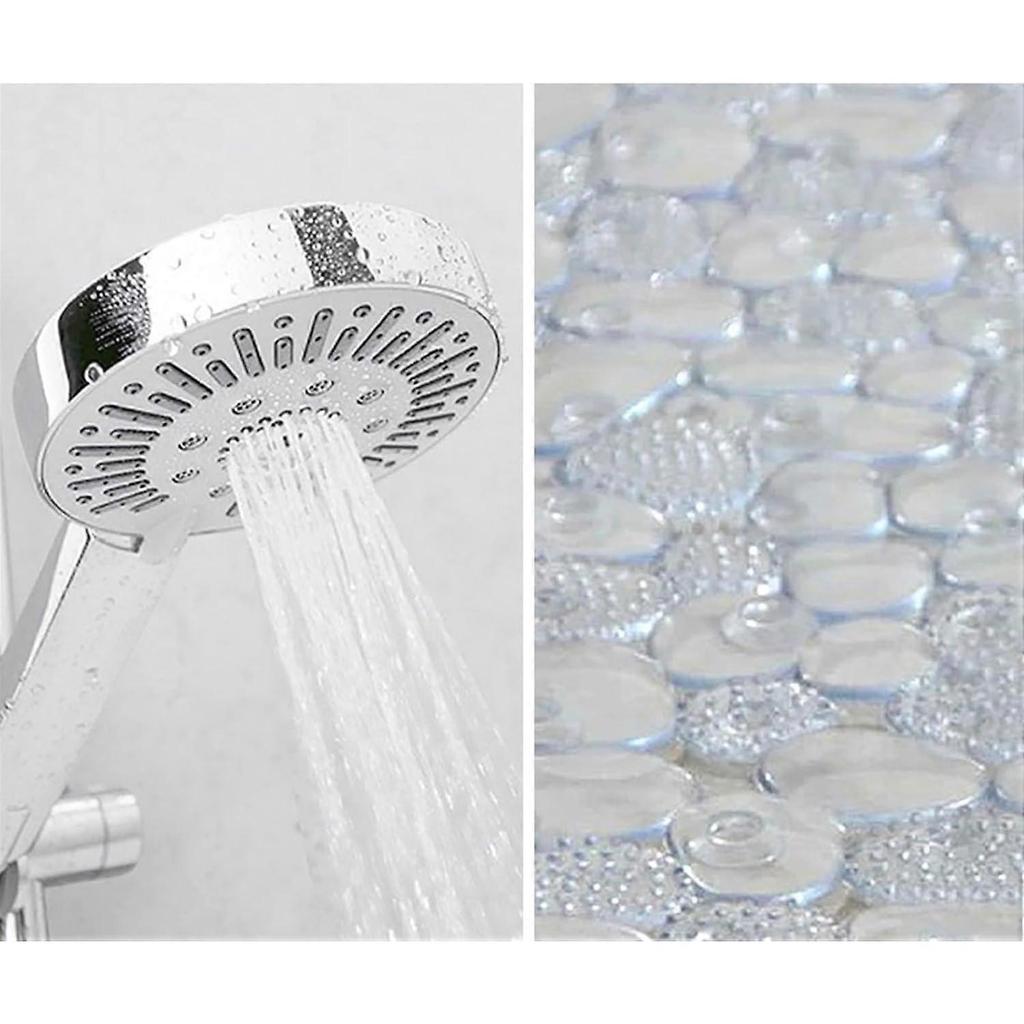69x36CM transparent white shower mat, a must-have in the bathroom, non-slip design