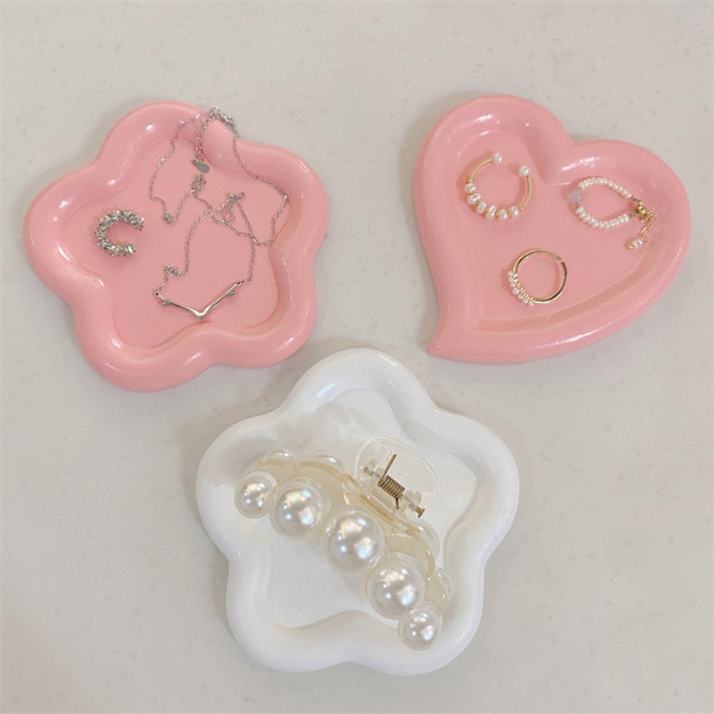 Flower Shaped Storage Plate Multi-functional Jewelry Display Plate Watches/Keys Storage