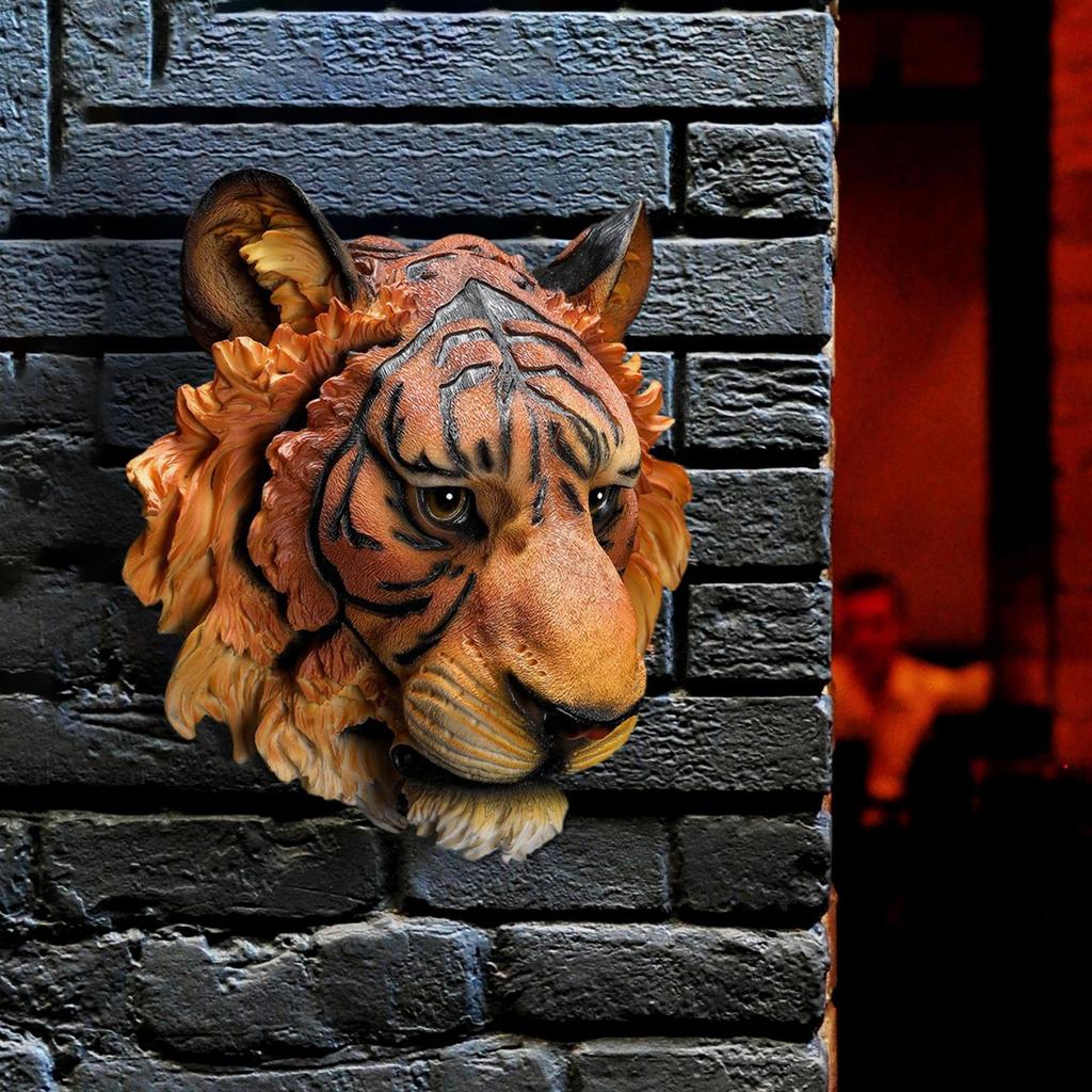 Testa di Animale Decorazione da Parete Scultura Regali Statuetta Statue in Resina Tigre Appeso per