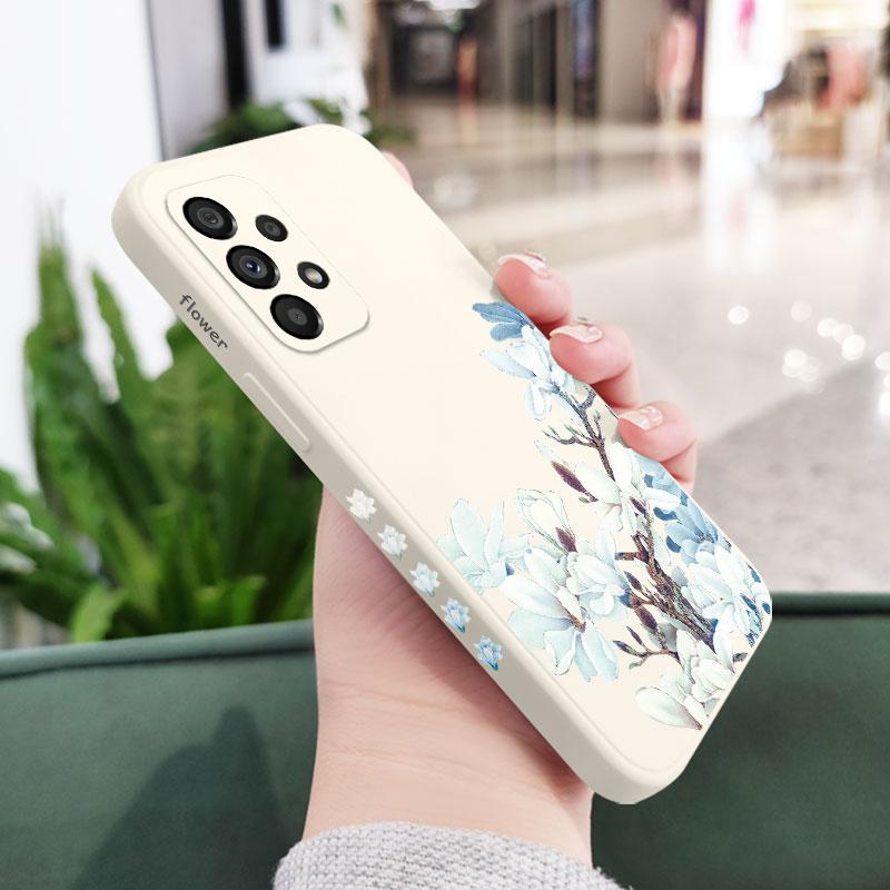 Magnolia Flower Case For Samsung A16 A06 A73 A53 A33 A24 A23 A15 A25 A35 A55 A13 A03S A72 A52S A32 A02S A22 A04S 4G 5G Cover