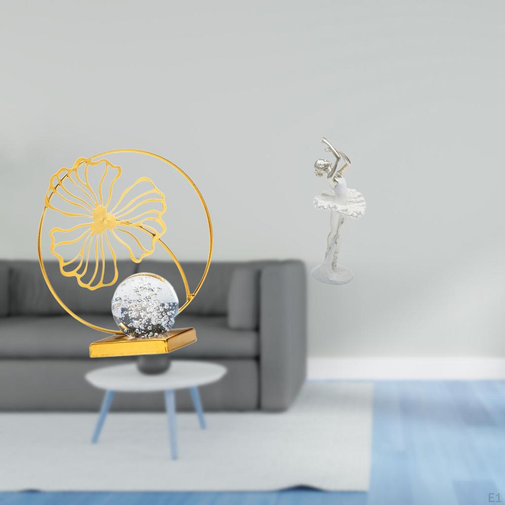 Ballerina Statue Modern Dancing Girl Decorative Collectible Sculpture for Bedroom Office Fireplace