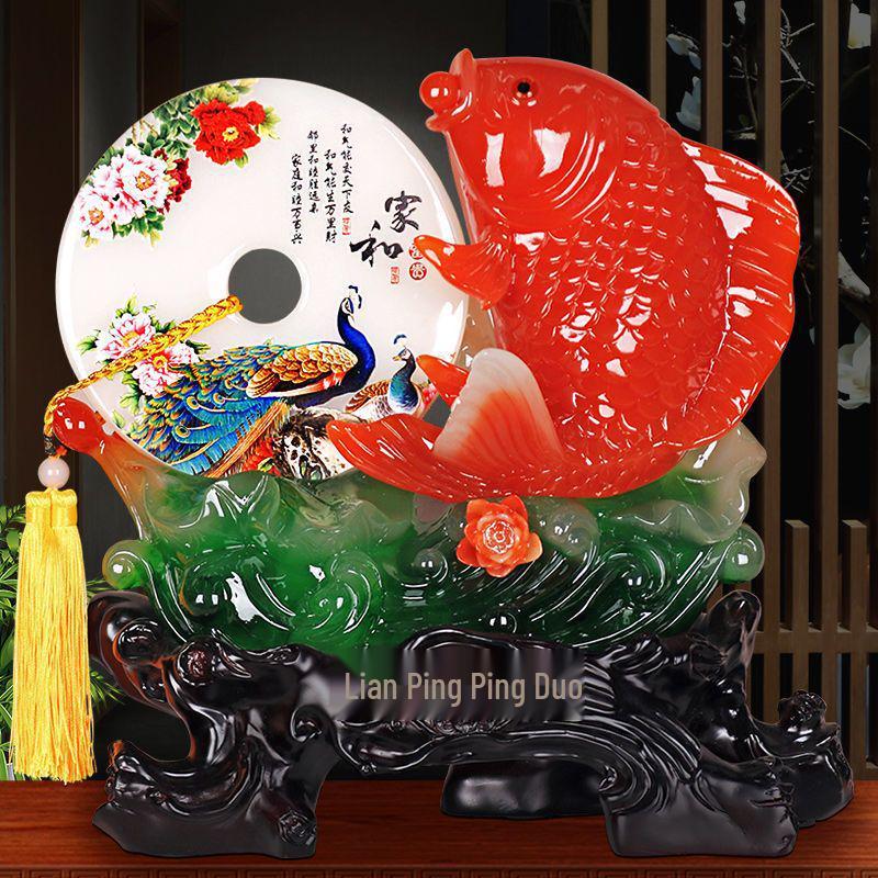 Yearly Abundance Fish Ornament: Home Decor for Living Room, Wine Cabinet, TV Stand - Perfect Housewarming Gift