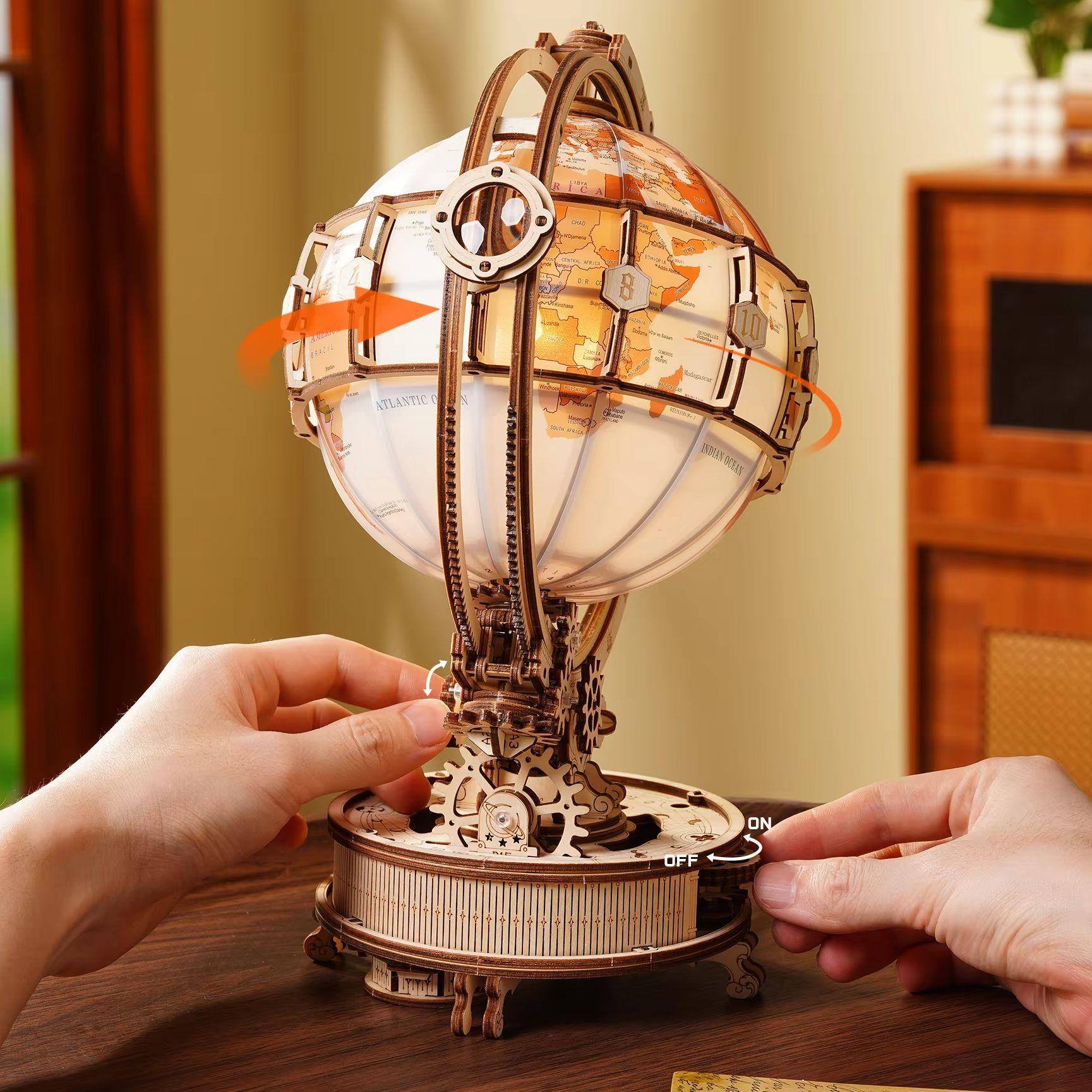 ROKR Elektrisks Luminous Globe 3D Koka