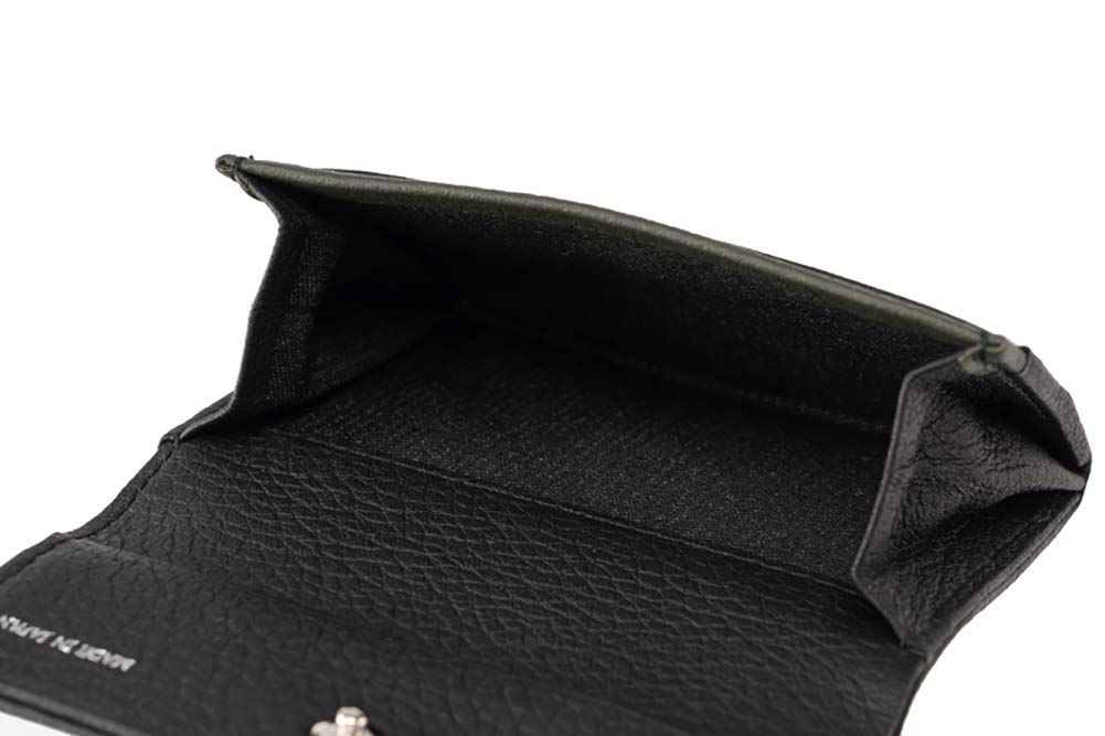 CYPRIS Finnish Elk Compact Wallet with Coin Day Birthday Boyfriend Black x 6873 All-in-One Purse, Leather, Men's Gift, Father's Gift, Gift, Gift,