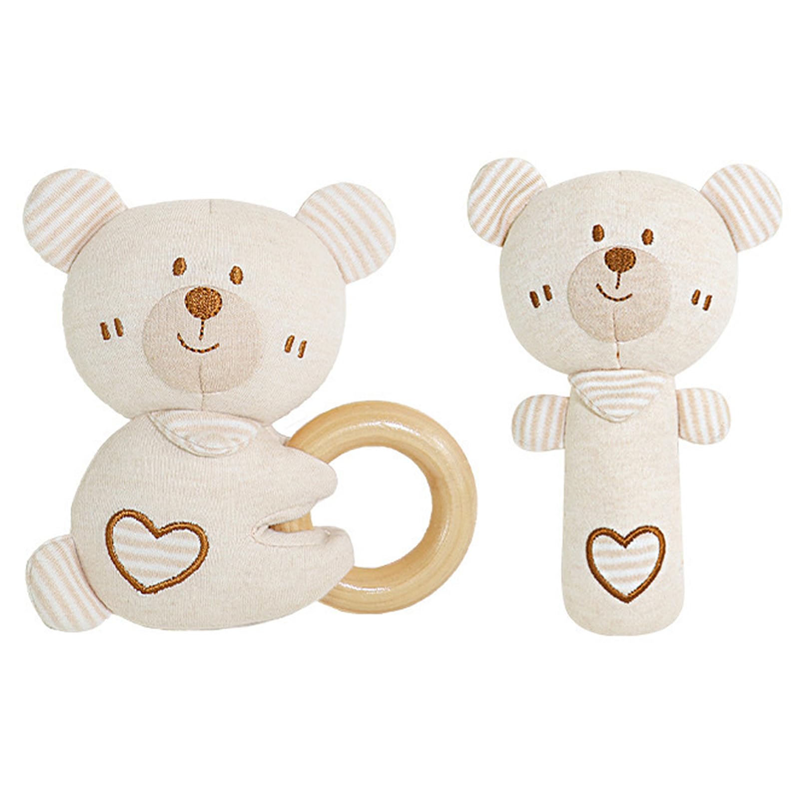 

First Toys for Boys and Girls: Lion Rattle, Fabric Toy, Organic Cotton (Bear)