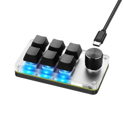 SinLoon Mini Teclado Programável Macro USB Mini 6 Teclas 1 Botão Mecânico OSU Gaming RGB DIY Teclado Multifuncional Compatível com Mac OS e