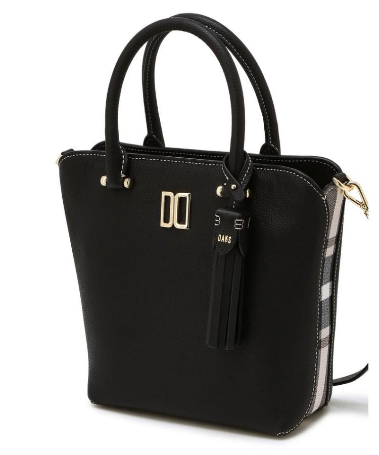 Daks Womens Accessories Black Dd Logo Cowhide Tote Bag_Dcba6E752Bk