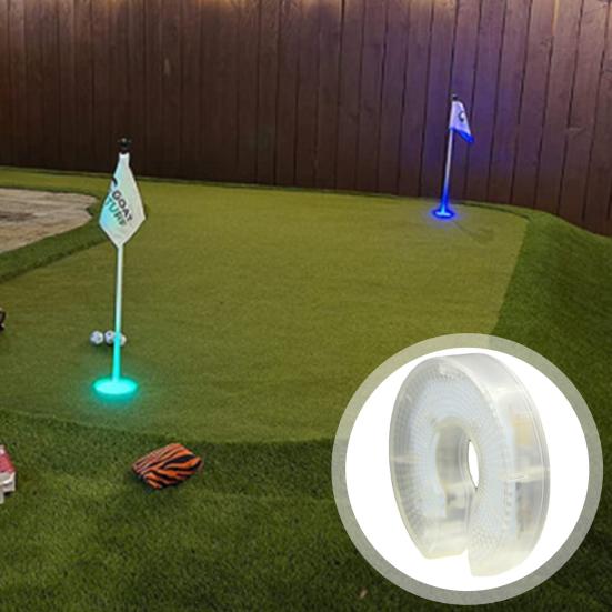 LED Golf Deliği Işığı Renkli U Şeklinde Golf Deliği Lambası Arka Bahçe Putting Green Parlayan Lamba Gece Golf Yeşili Eğitmen Aksesuarları Golf Partisi için